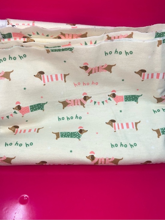Joann Fabtics Other - Joann Fabrics Super Snuggle Flannel in the Ho Ho Ho Dachshund design